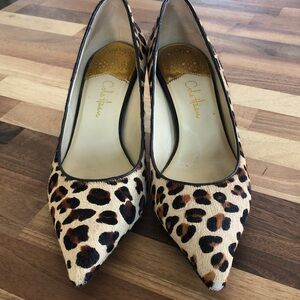 Cole Haan/Nike Air Leopard-Print Pointed Toe Pumps - Black & Brown